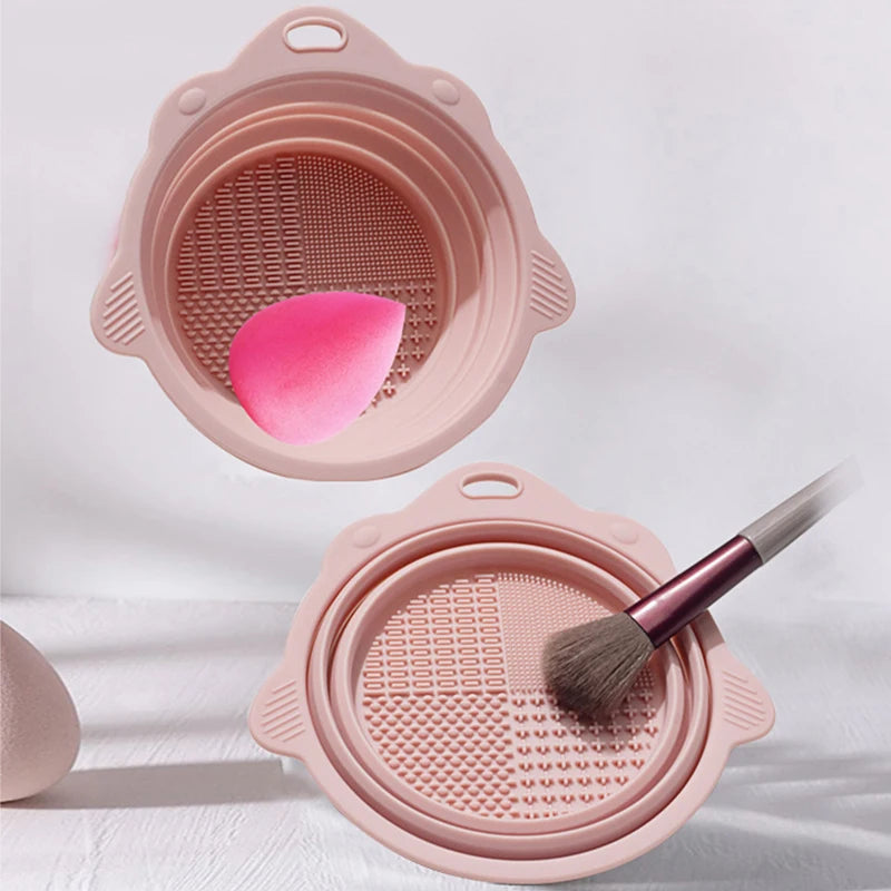 Makeup Brush Cleaner Cleaning Bowl Brush Tool Set Thorough Cleaning Without Hurting Bristles Wet & Dry Powder Puff Dry Cleaner Oasis Select