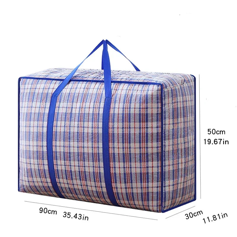 1PC foldable moving bag Large capacity woven bag snakeskin bag Waterproof portable mobile bag blue Oasis Select XXL