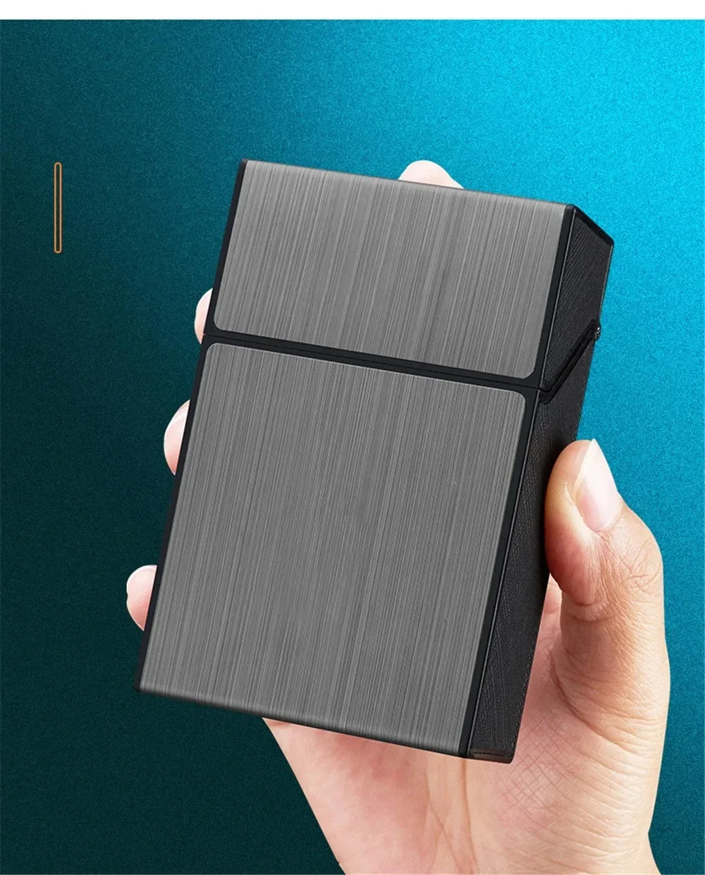 Portable Cigarette Case Metal Smoking Cigarette Box 20pcs Capacity Tobacco Holder Cigarettes Pack Cover Storage Box Men's Gadget Oasis Select