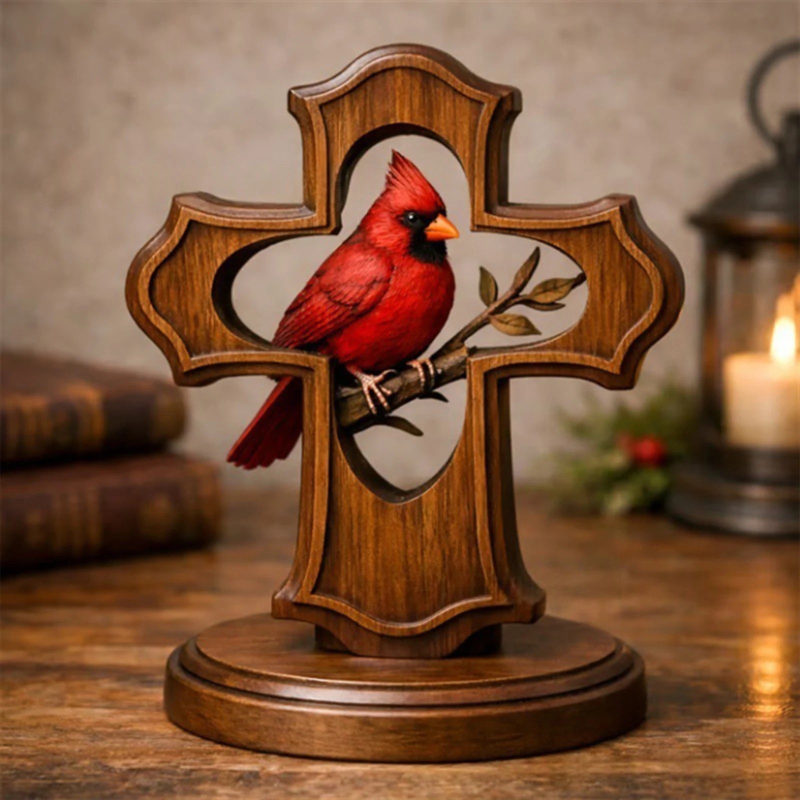 Vintage Red Cardinal Bird Ornament – Memorial & Home Gift Desktop Bird Ornament Oasis Select