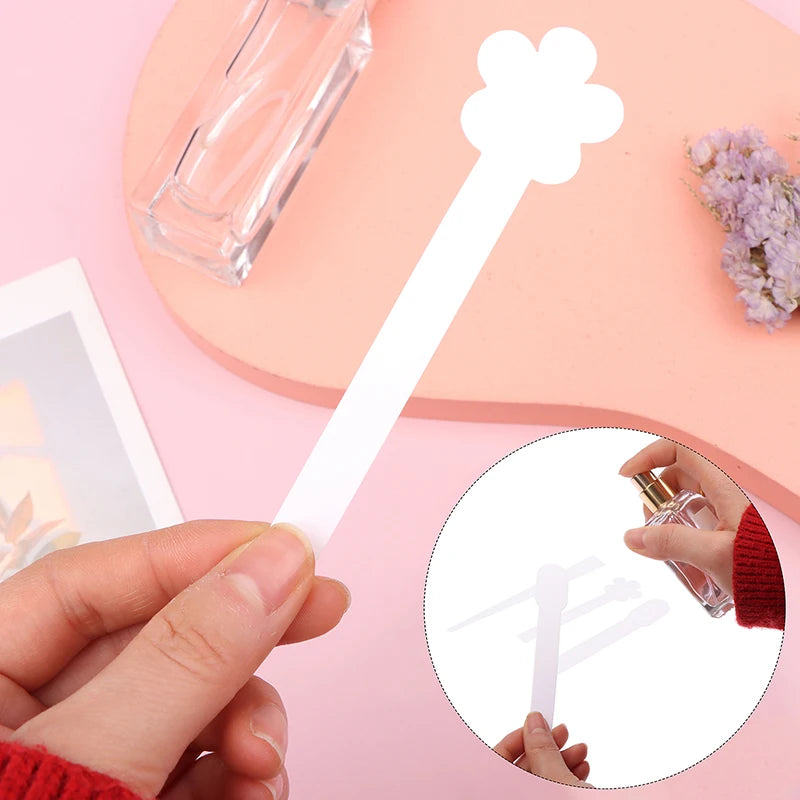 100pcs/lot Round Head Testing Aromatherapy Fragrance Perfume Essential Oils Test Tester Paper Strips Flower Shape Oasis Select