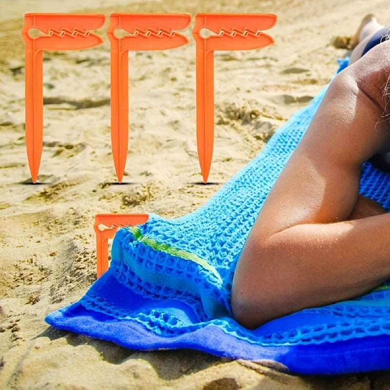 Outdoor Beach Towel Holder Beach Mat Holder Towel Holder Plastic Outdoor Picnic Mat Holder Windproof Tent Holder Camping Tools Oasis Select