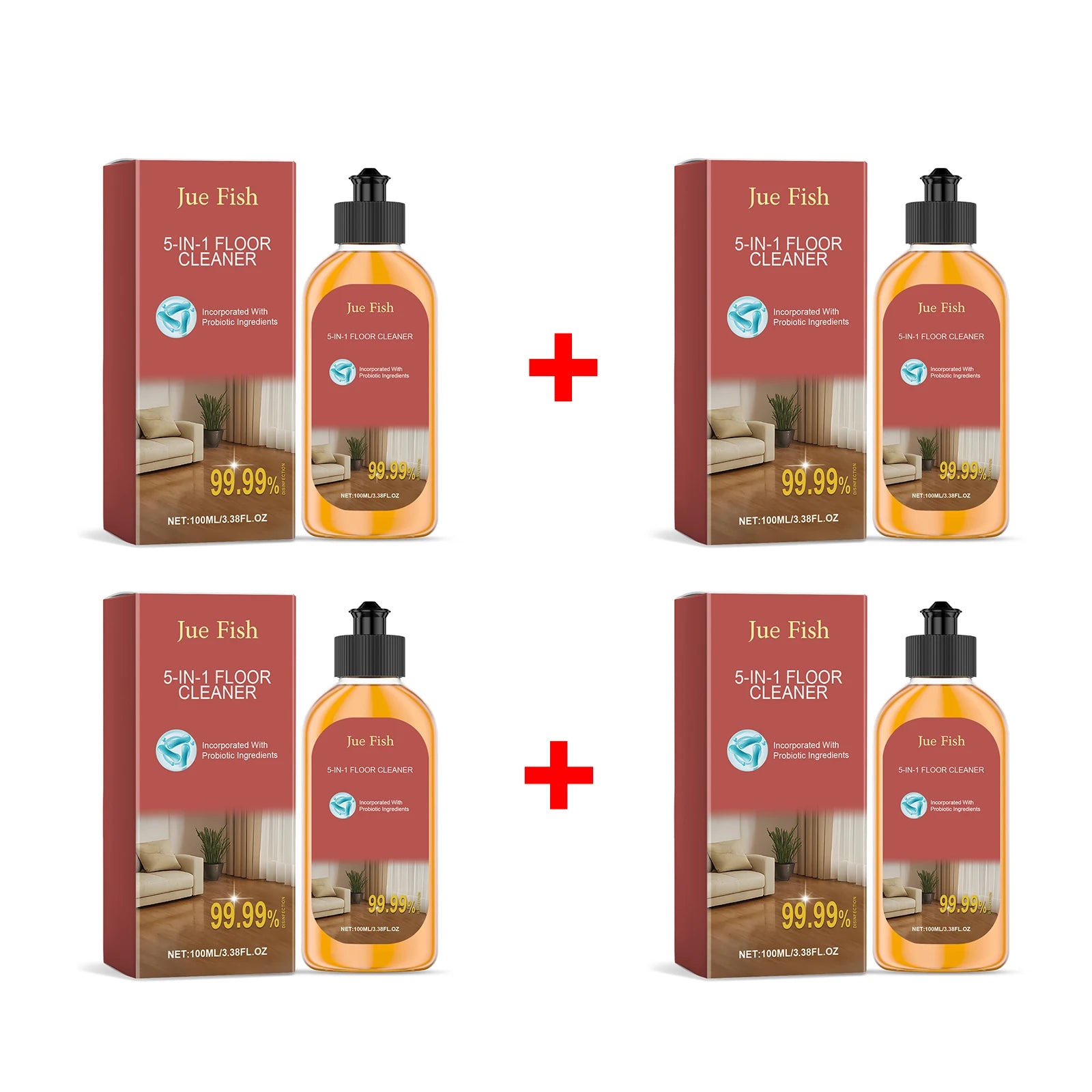 5 in 1 Floor Cleaner Clean the Floor Remove Stain Polishing Wooden Floor Fresh Scent Eliminating Stubborn Mark Household Cleaner Oasis Select 4pcs