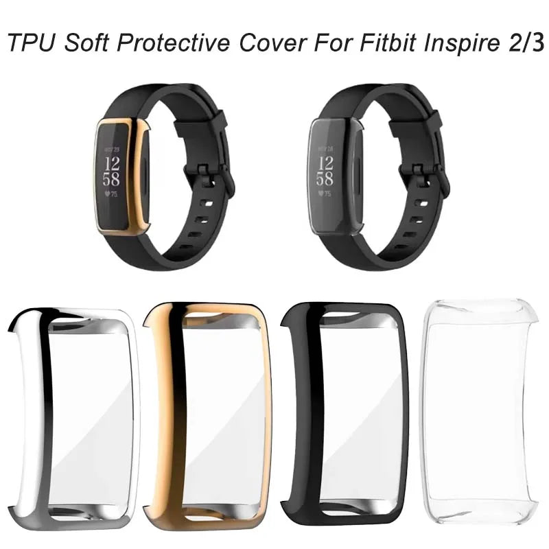 TPU Case for Fitbit Inspire 2 & 3 – Waterproof Screen Protector Smartwatch Case Oasis Select