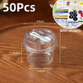 50pcs Round Pudding Cups, Disposable Party Cups with Lids and Spoons, Transparent Mousse Cake Boxes, Yogurt Cups Packaging Box Oasis Select 50Pcs