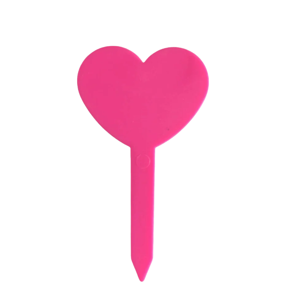 100PCS Waterproof Plant Labels Tags Reusable Heart Shaped Plant Growth Label Durable Nursery Markers DIY Garden Decoration Oasis Select Pink