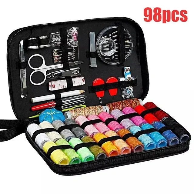 DIY Multi-Function Sewing Kit Box Set – 80+ Piece Embroidery Sewing Kit Set Oasis Select 98pcs