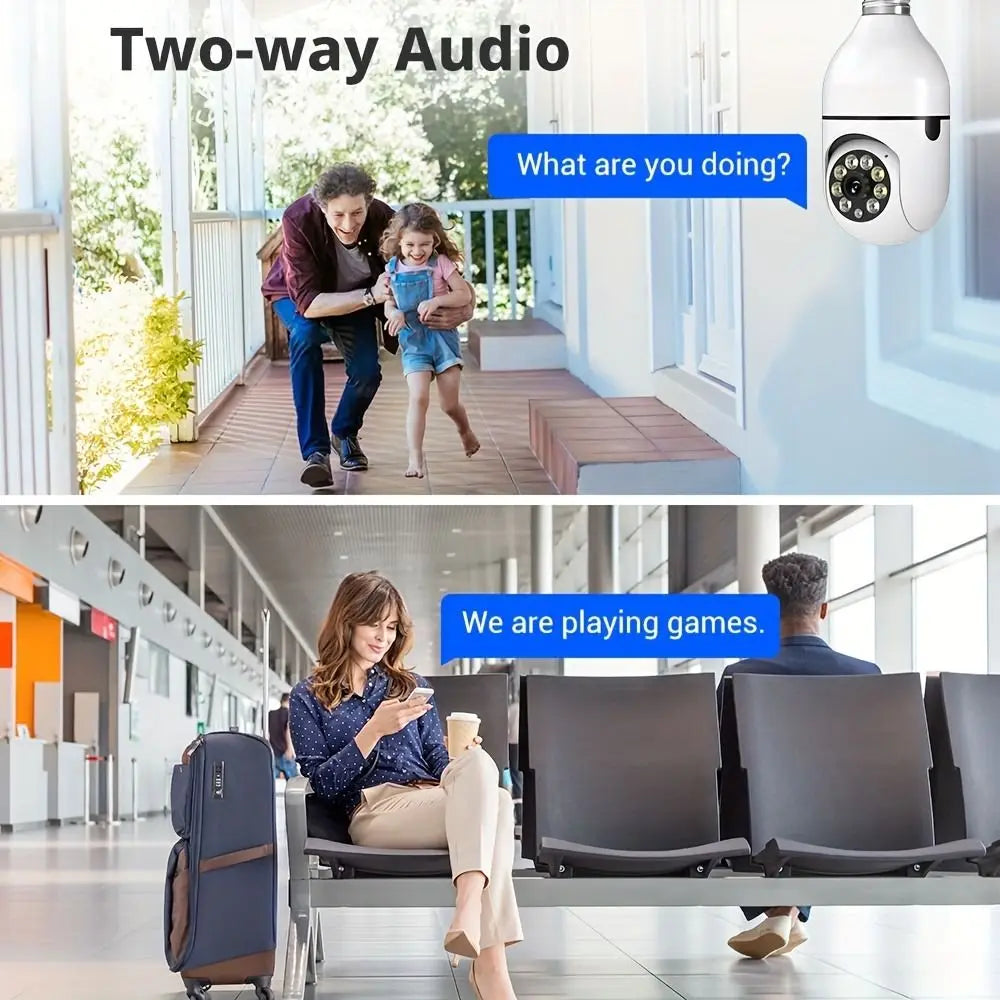360 Degree Light Bulb Security Camera Full Color Night Vision Automatic Human Tracking Wireless WiFi Camera 5GHz WiFi Oasis Select
