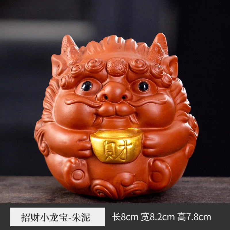 Lucky Purple Clay Cute Pixiu Tea Pet Ornament Premium Nurturable Creative Personalized Tea Play Tea Table Tea Set Accessories Oasis Select Treasure - Zhu Ni 1