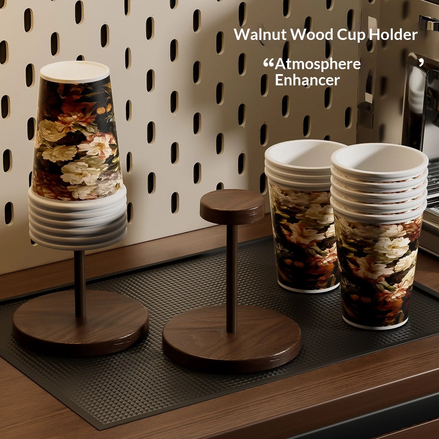 Wooden Cup Dispenser Holder For Paper Coffee Tea Kitchen Countertop Organizer Stand Washing Basket Produce Bowl 2026 Oasis Select
