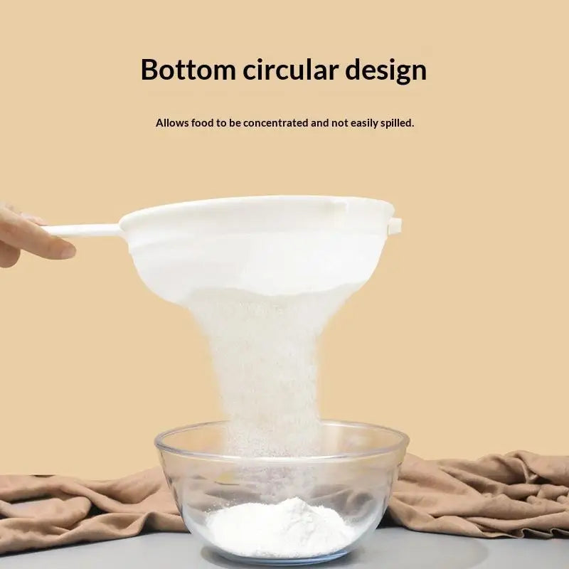 Food Grade Plastic Handheld Flour Sifter Reusable Fine Mesh Strainer for Tea Juice Powder Kitchen Baking Oasis Select