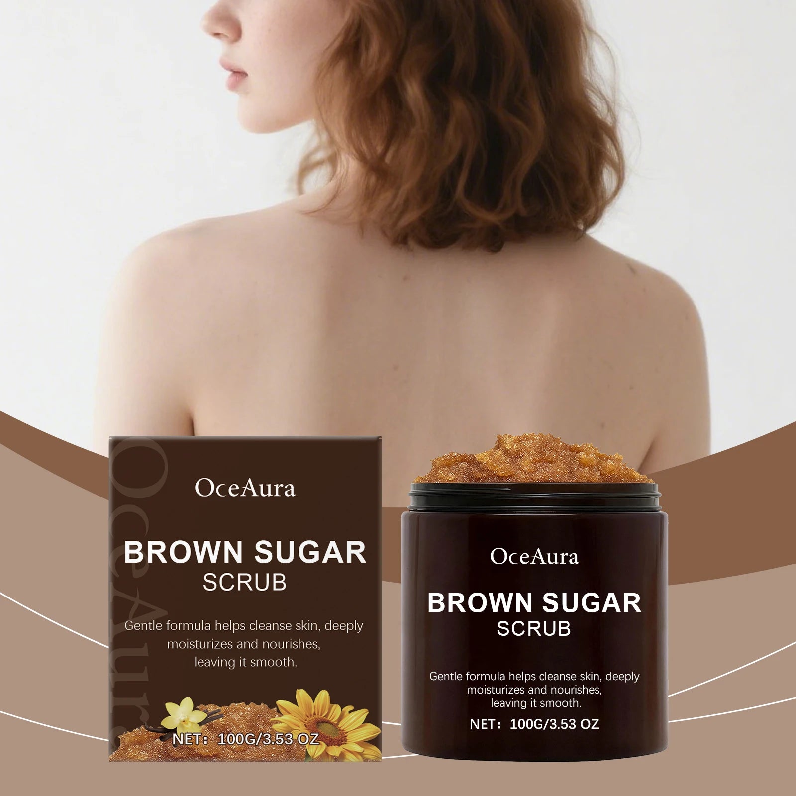 Brown Sugar Body Scrub Clean Skin Exfoliate Nourish Epidermis Improve Roughness Brightening Shrink Pores Body Care Scrub Oasis Select