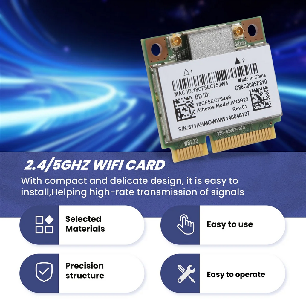AR5B22 2.4/5GHz Dual Band Wifi Card 802.11Ac Bluetooth 4.0 Wireless WLAN Card for Y400 Y500 Y410P S215 U330 U430 Oasis Select