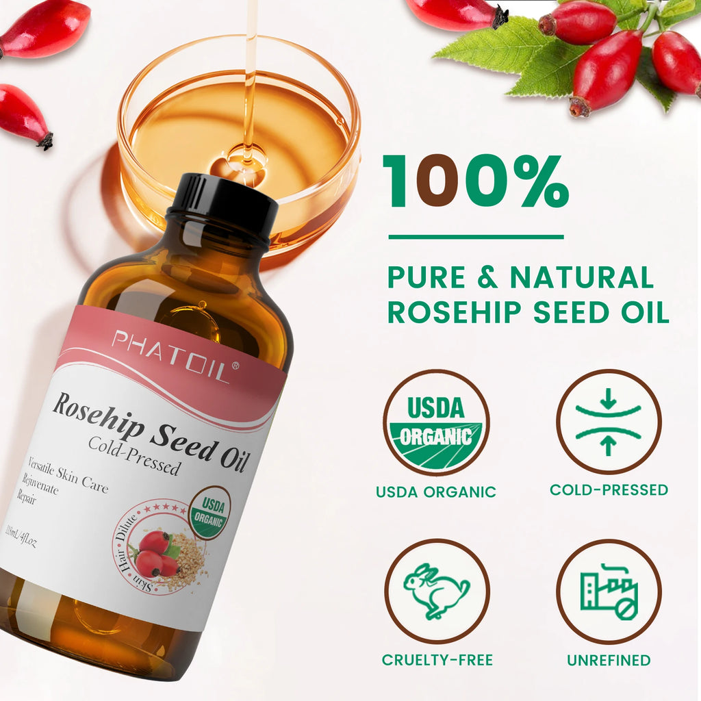 PHATOIL 118ml Organic Carrier Oil – Castor, Jojoba, Argan, Rosehip