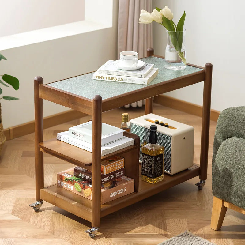 Sofa side few household mobile coffee table bedroom balcony mini table bedside shelf modern simple small apartment Oasis Select