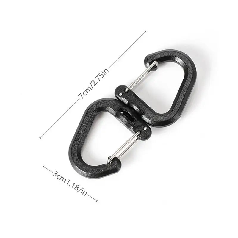Outdoor Swivel Clip 360 Rotating Double Carabiner Portable S Chain Hooks Multi-Use Backpack Keychain Carabiner For Backpacks Oasis Select