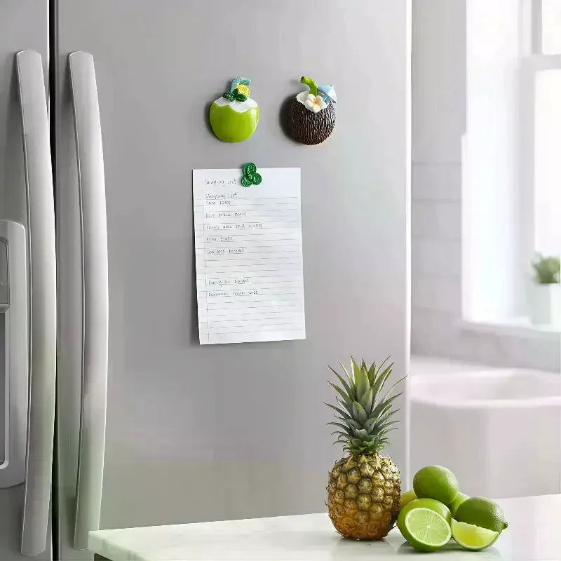 Refrigerator Magnets Cute Resin Refrigerator Sticker Summer Coconut Refrigerator Magnet Sticker Oasis Select