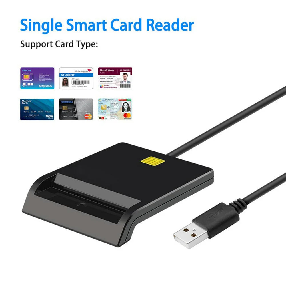 USB Smart Card Reader – CAC, SIM, IC, ID & ATM Chip Cards