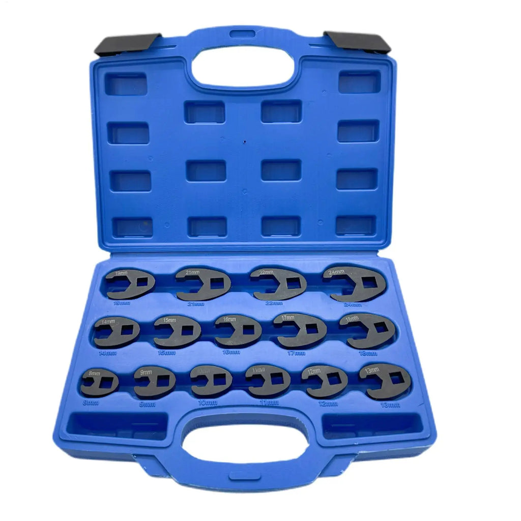 15Pcs Crowfoot Wrench Set 8mm to 32mm Carbon Steel Crowfoot Flare Nut Wrench Set for Extension Bars Ratchet Wrenches Oasis Select