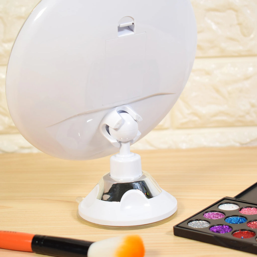 10x Magnifying LED Makeup Mirror – 360° Suction Cup Vanity
