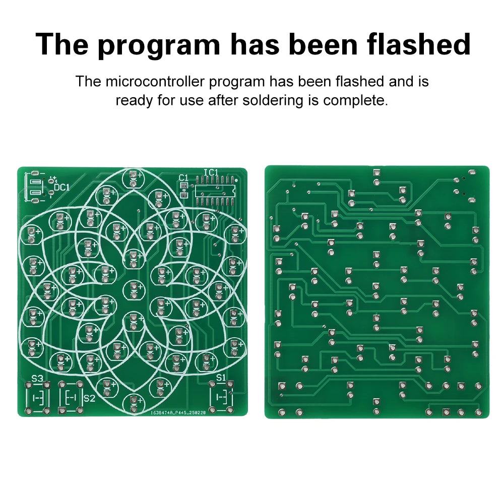 DIY Electronic Kit 43 LED Pattern Module Windmill Flowing Light Board Soldering Project Practice Set for Skills Training Oasis Select