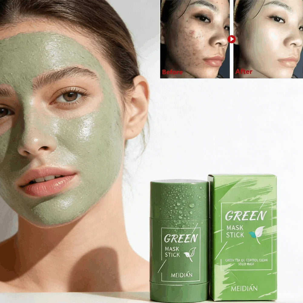 40g Green Tea Cleansing Stick Mask Shrink Pores Deep Blackhead Remover Facial Cleansing Moisturizing Mask Skin Care Oasis Select