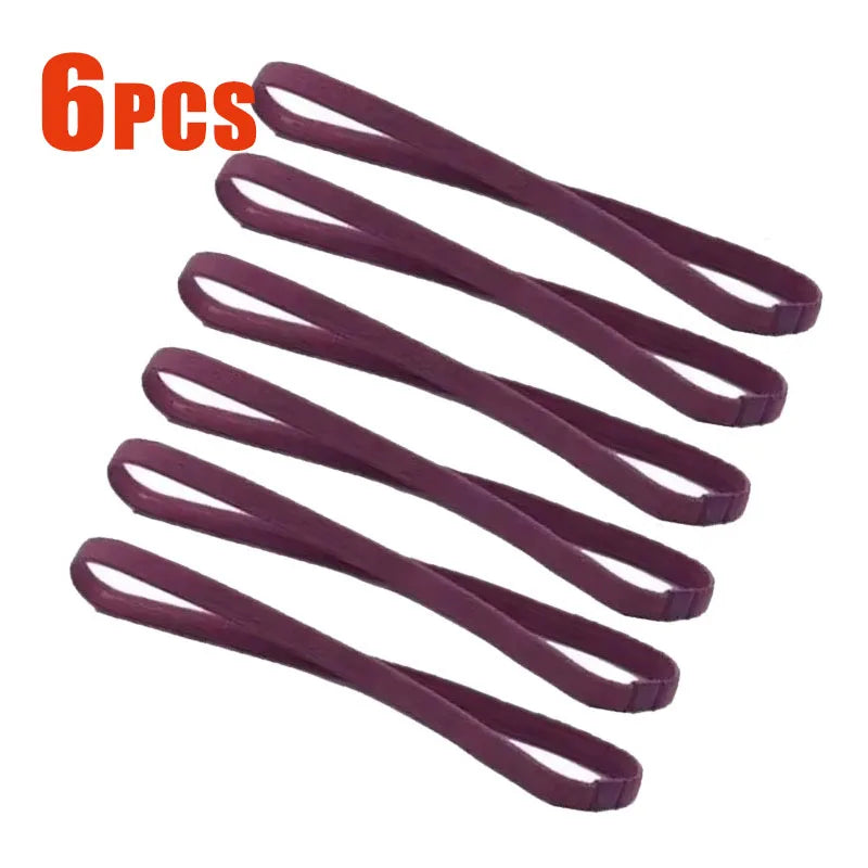 6 3Pieces Solid Thick Non-slip Elastic Sports Outdoor Headbands Hair