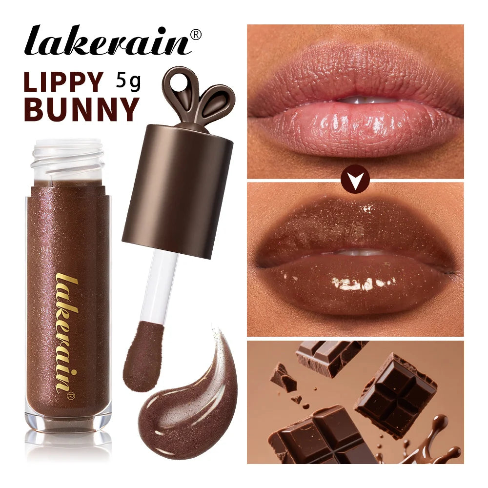 Lakerain Deep Moisturizing Lip Gloss Long-Lasting Non-Sticky Lip Stain Plump Lips Chocolate Glow Lip Care Cosmetics Makeup Oasis Select