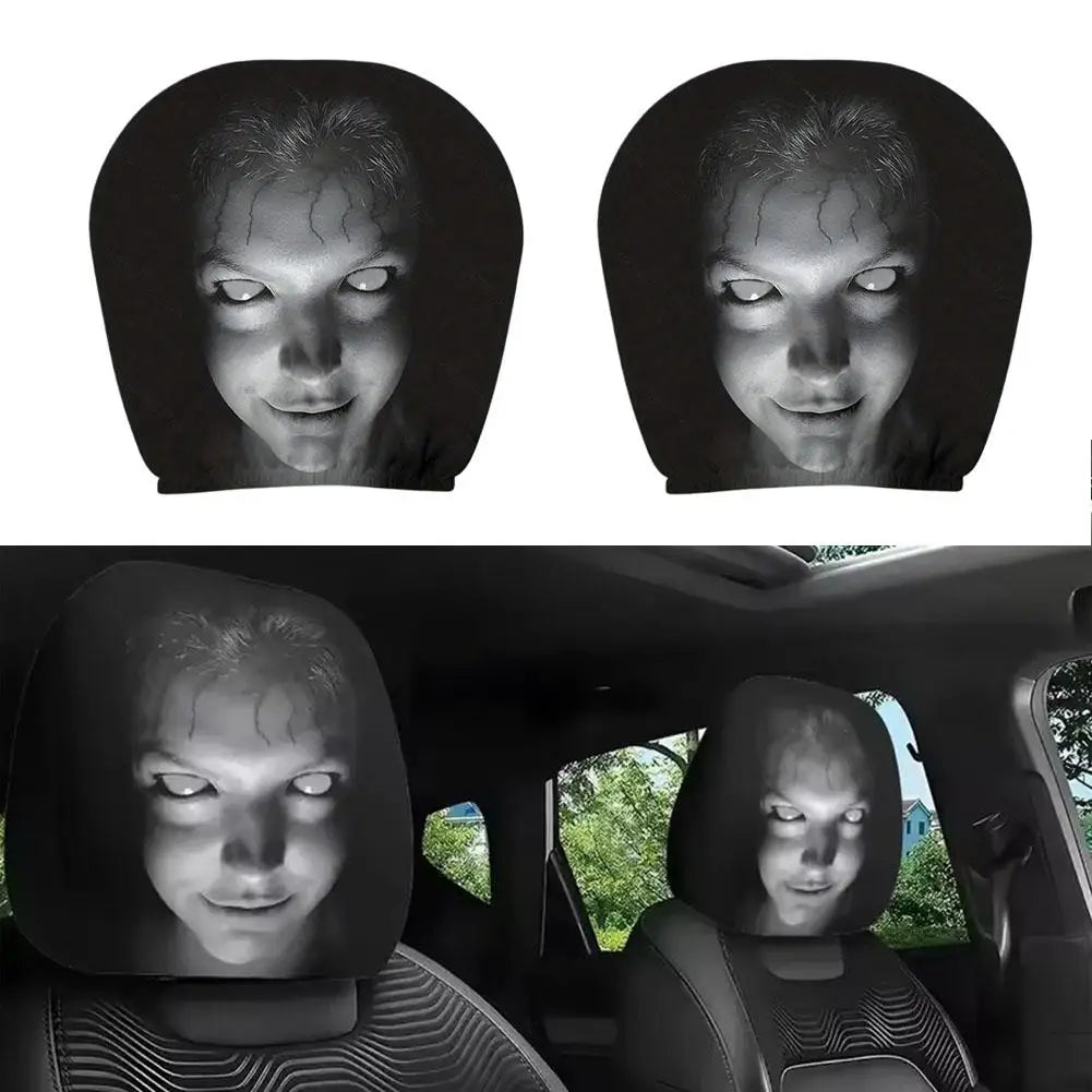 Halloween Horror Car Headrest Covers – 2-Pack Polyester Car Headrest Covers Oasis Select