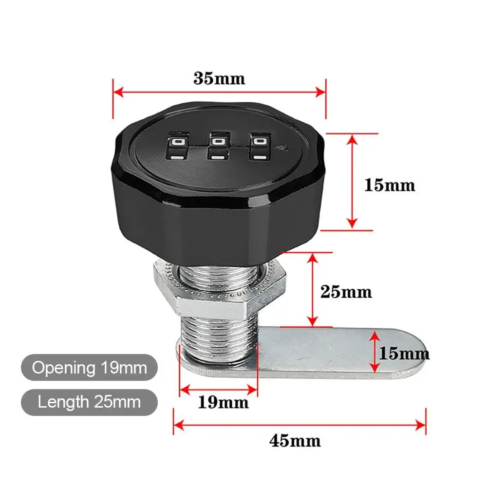 Cabinet Mailbox Password Locker 3 Digital Code Combination Lock Cupboard Drawer Password Locker Oasis Select 25mm-Color 2