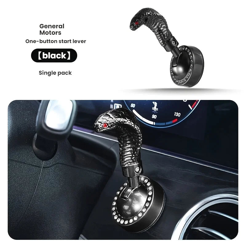 Metal Snake Car Push Start Button Cover | Alloy Joystick Decor