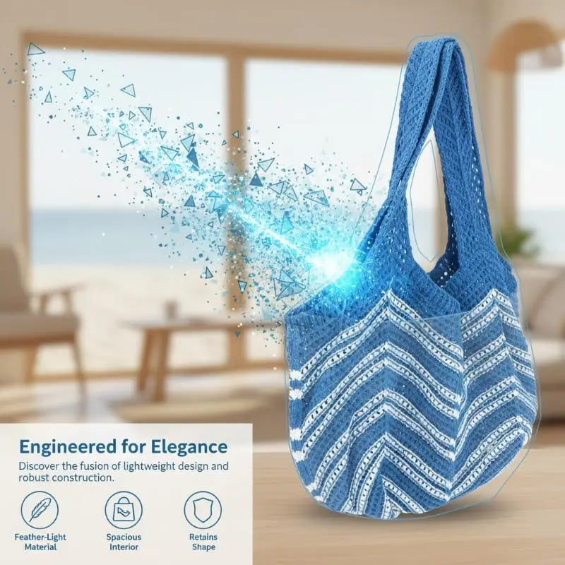 Versatile Knitted For Women Casual Summer Commuting Weaving Beach Holiday Style Soft Shoulder Bag Tote Shopper Bag Oasis Select