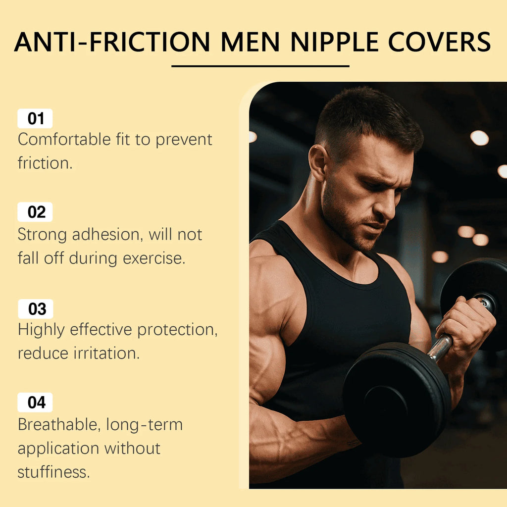 East Moon Men Sports Chest Patch Waterproof Invisible Breast Anti Bump Running Breathable Disposable Round Nipple Cover Stickers Oasis Select