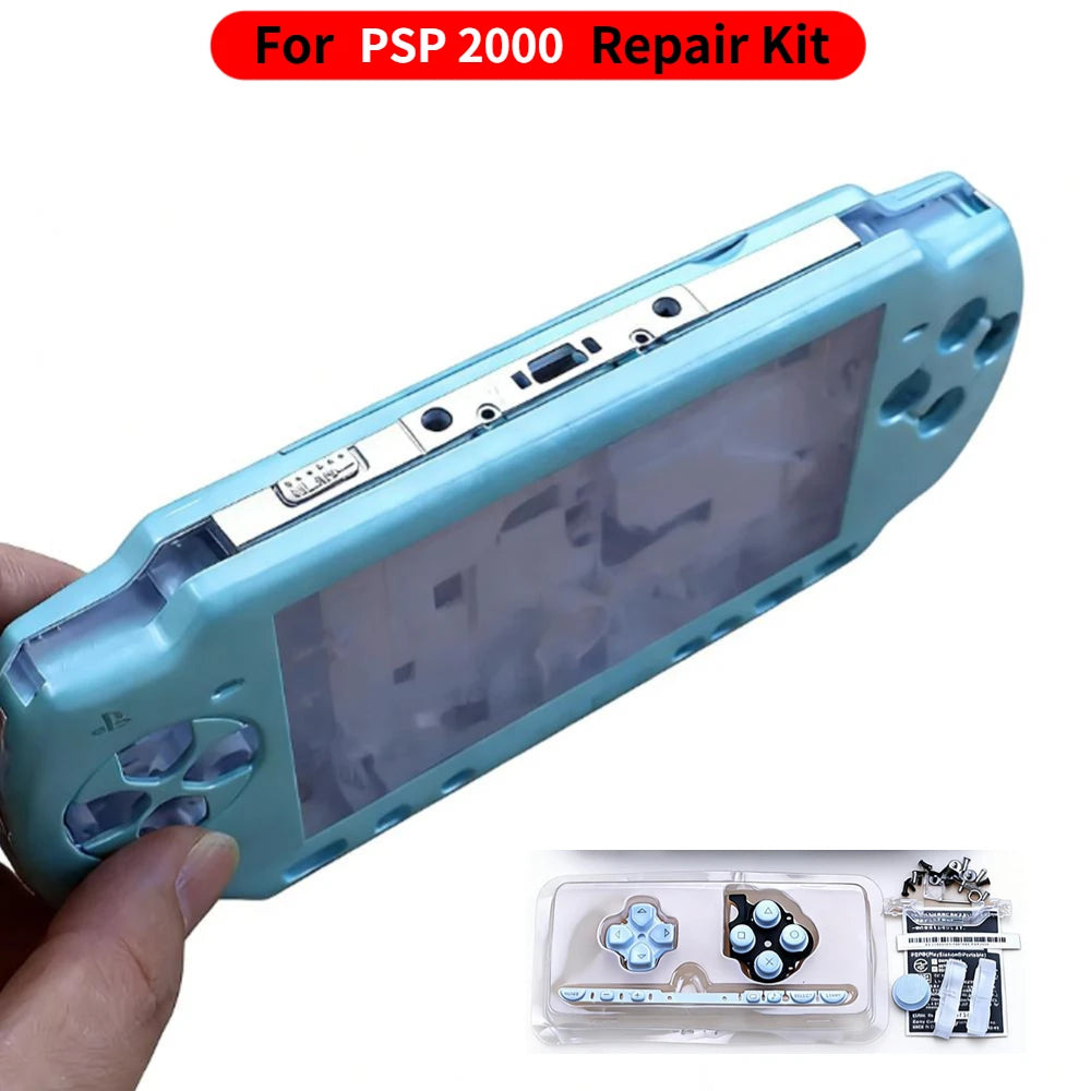 Complete Replacement Housing Shell for PSP 2000 Game Console Full Case Cover With Buttons Screws DIY Repair Kit for for PSP 2000 Oasis Select