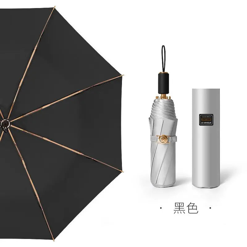 Titanium Silver Double Vinyl Sunshade Umbrella UV Protection Radiation Protection Super Sun Protection Rain Umbrella Oasis Select 1