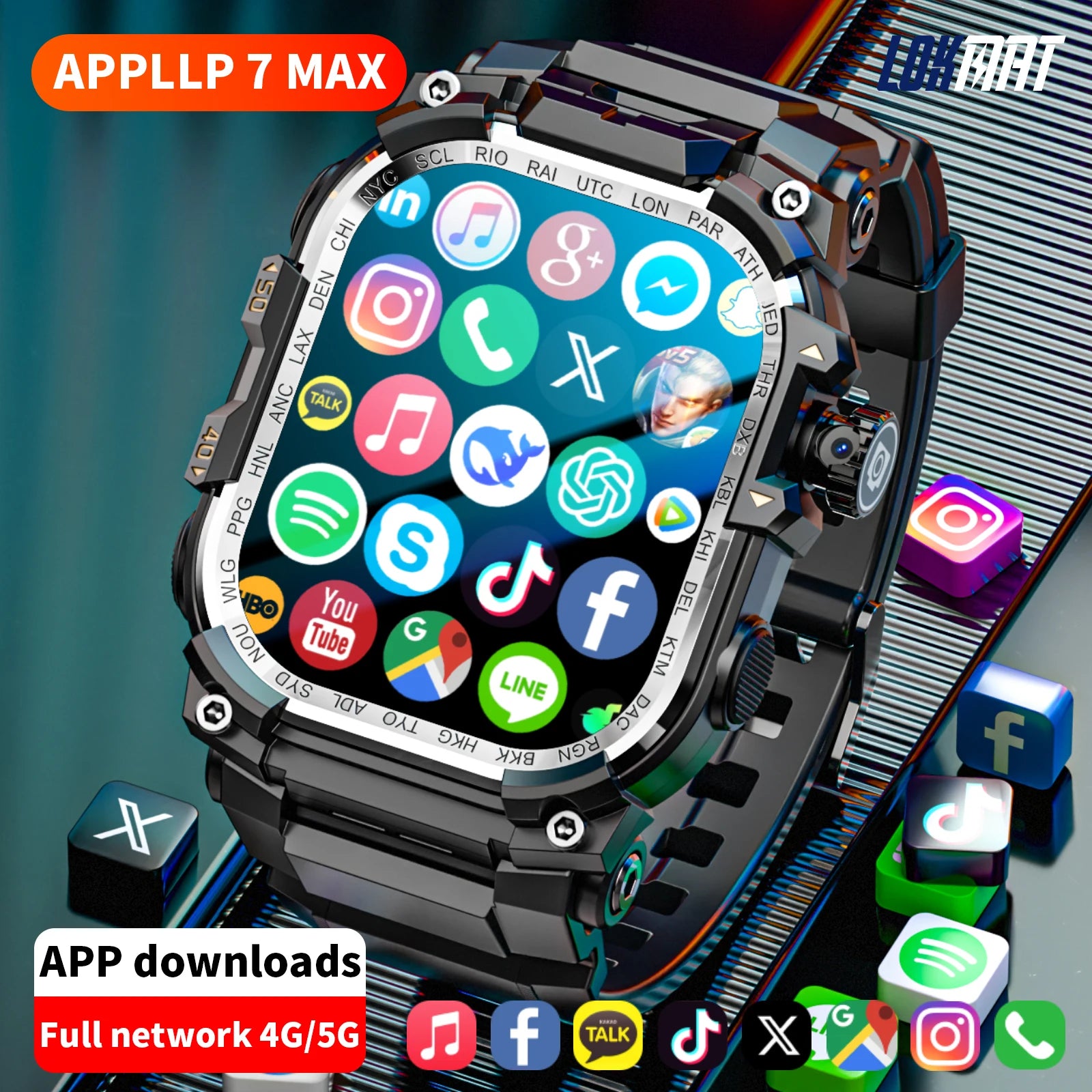 New Q888 4G Smart Watch GPS Wifi Android 10.0 OS Smartwatch Video Call 8MP Rotating Camera 2.06inch AMOLED HD Screen 32GB 256GB Oasis Select