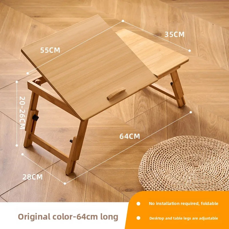 Installation-free folding bed upper table solid wood computer table bedroom home study table notebook bay window bed small table Oasis Select Primary medium