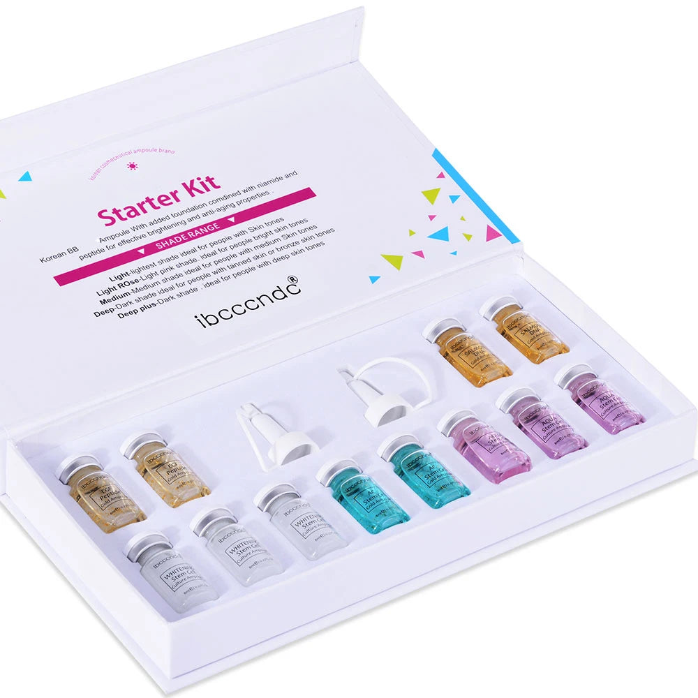BB Cream Kit Face White Brightening Foundation Concealer Gold Serum Skin Repair Treatment Anti Aging Ampoule 12Pcs 8ml Oasis Select serum
