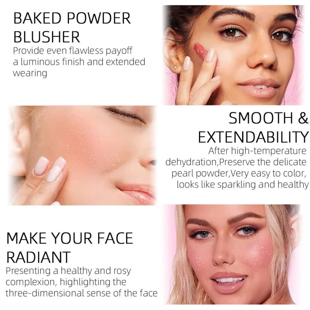 Cream Blush Palette 3 Color Highlighter Contouring Face Brightening Waterproof Long Lasting Makeup Kit Cosmetics Oasis Select