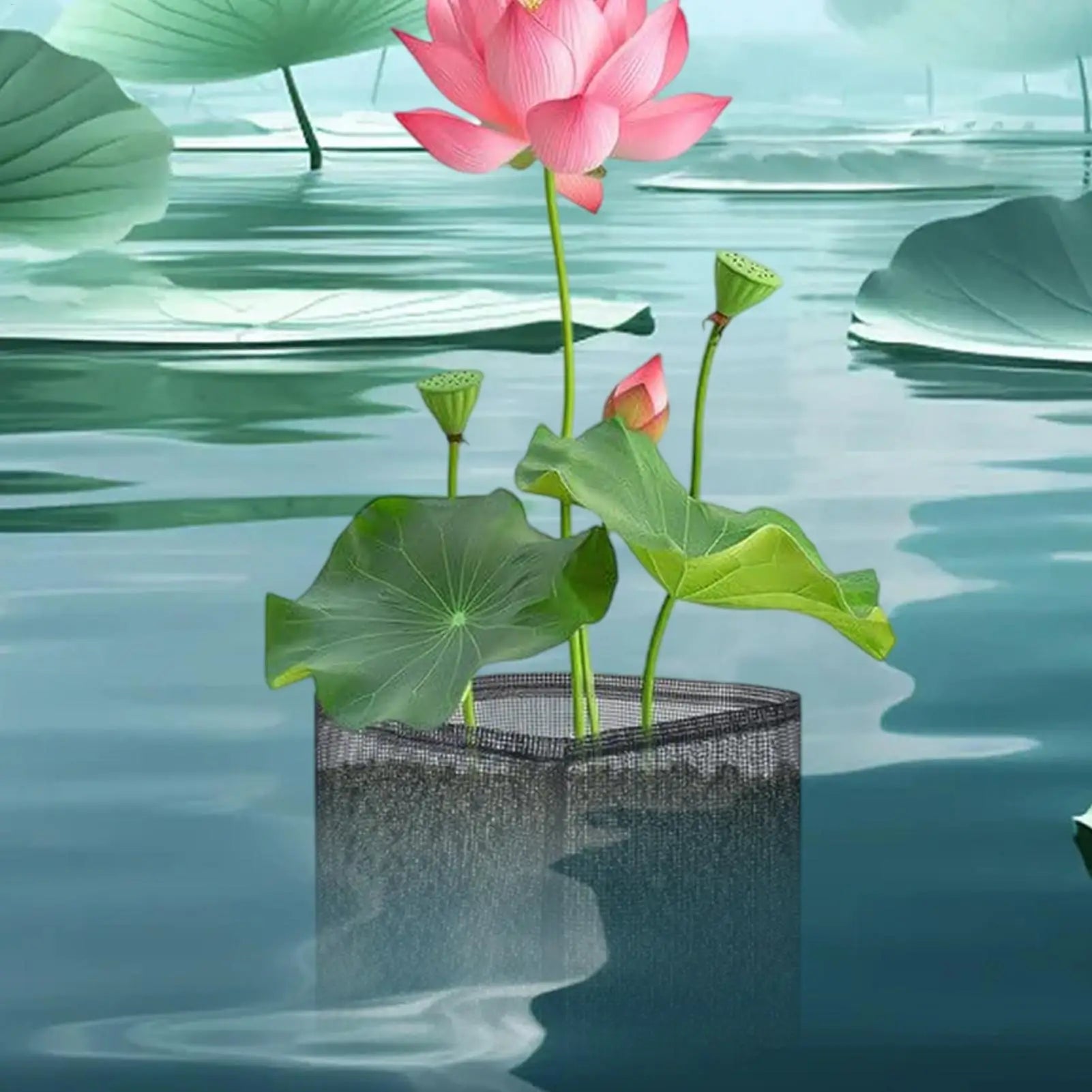 4Pcs Aquatic Plant Basket Floating Pot For Pond Plants Floating Aquatic Mesh Breathable Planting Bags For Water Planting Indoor Oasis Select