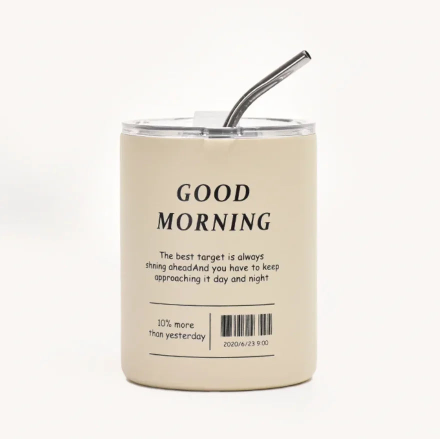 Stainless Steel Water Cup Travel Coffee Mug Reusable Double Wall Vacuum Insulated with Straw Perfect Hot Iced Drinks on The Go Oasis Select Yellow