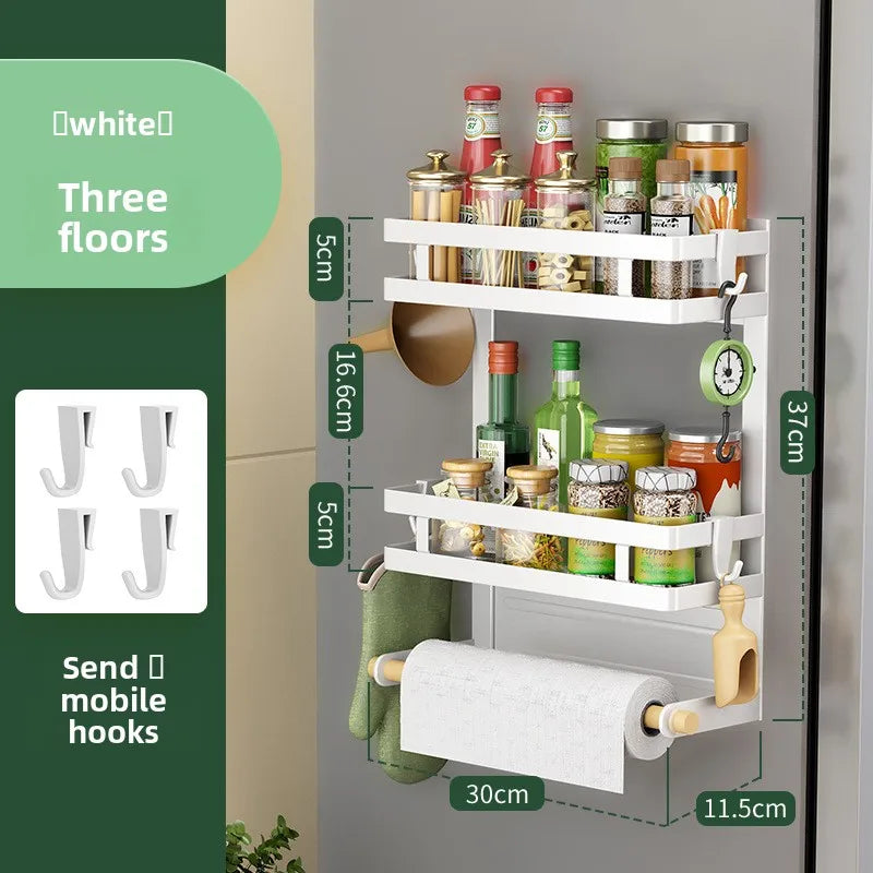 Non-marking installation, no punching, kitchen side storage, plastic wrap hanger, refrigerator rack, towel rack Oasis Select