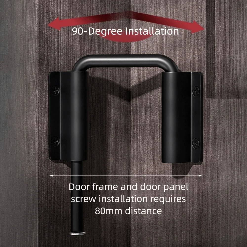 No-Drill Aluminum Door Latch Lock | 90/180° Anti-Theft Buckle