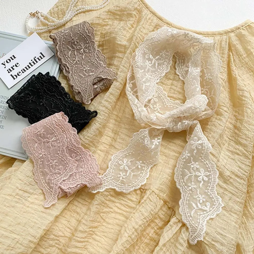 Summer Soft Lace Scarf Elegant Hollow Headband Korean Embroidery Hair Ribbon for Women Oasis Select
