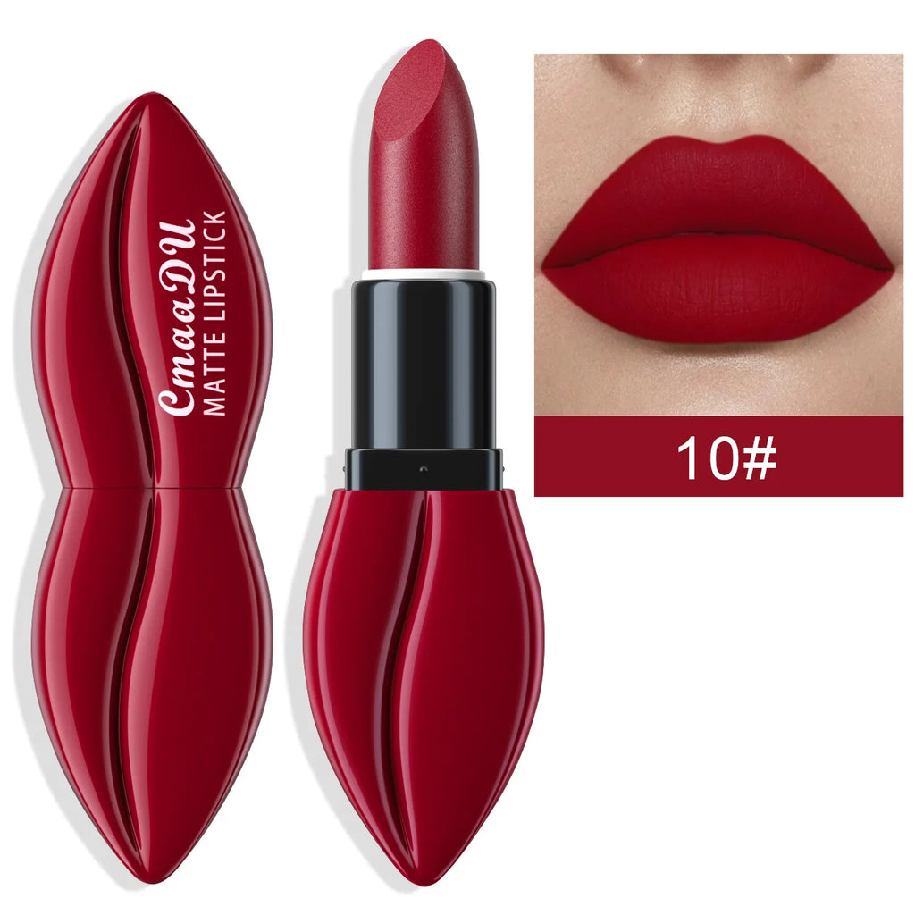 CmaaDu Matte Velvet Lipstick – Waterproof, Long-Lasting Nude & Red