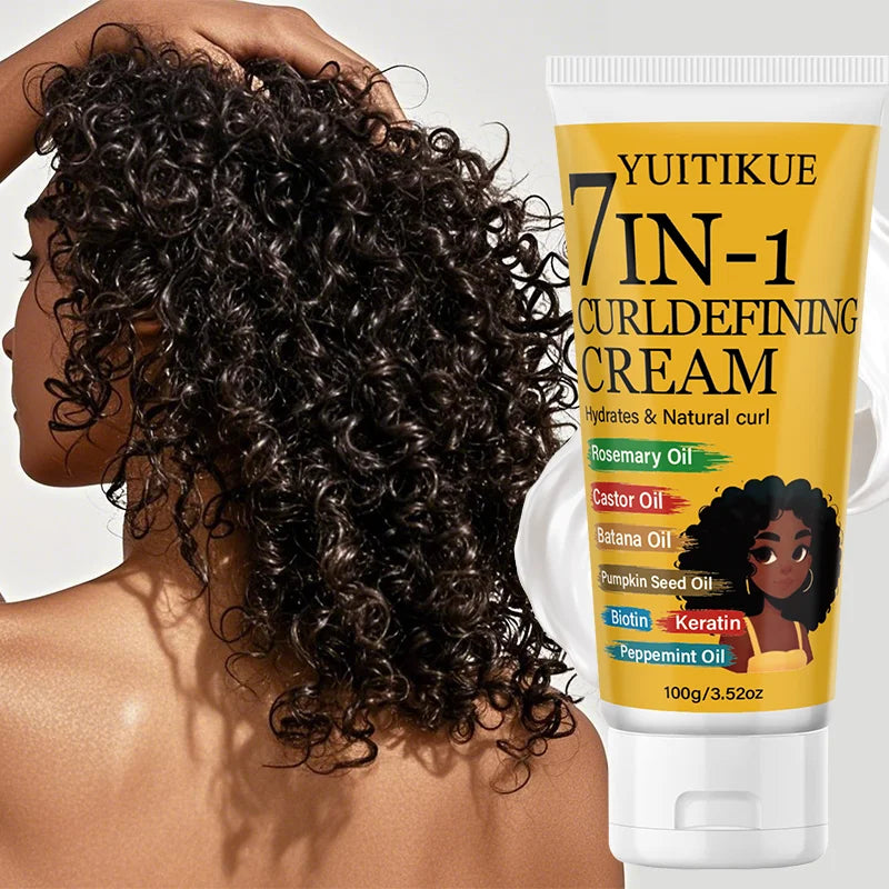 7-in-1 Curl Defining Cream – Batana Oil & Keratin Anti-Frizz