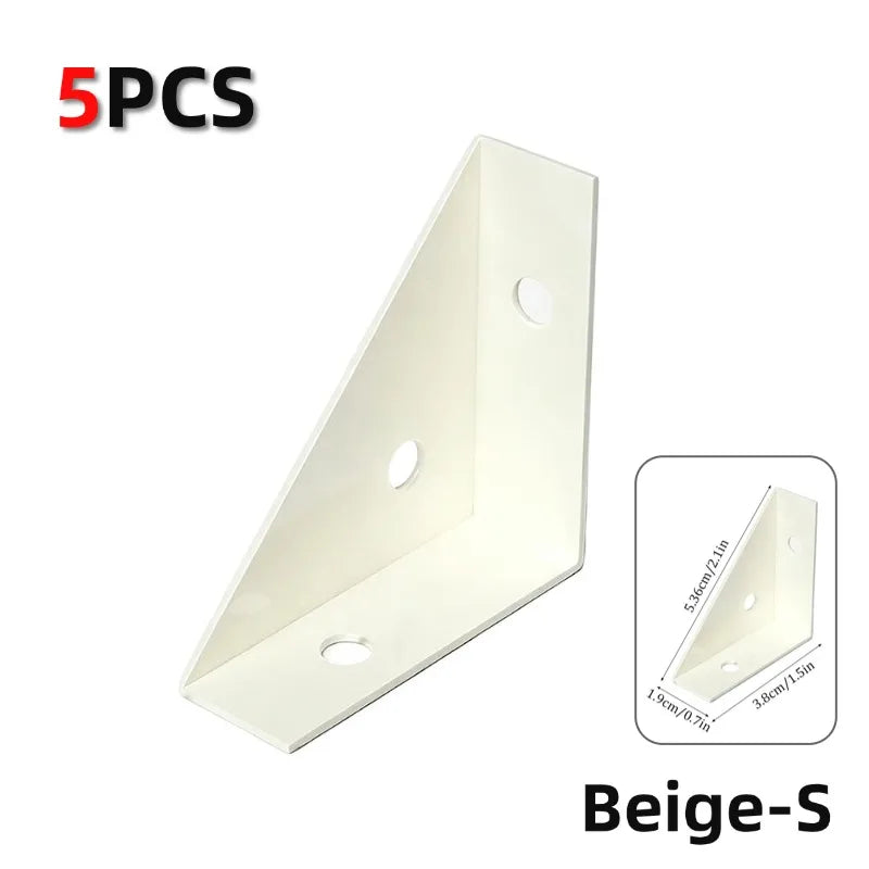 5-Pack 90° Steel Angle Brackets – L-Shape Corner Brace Set