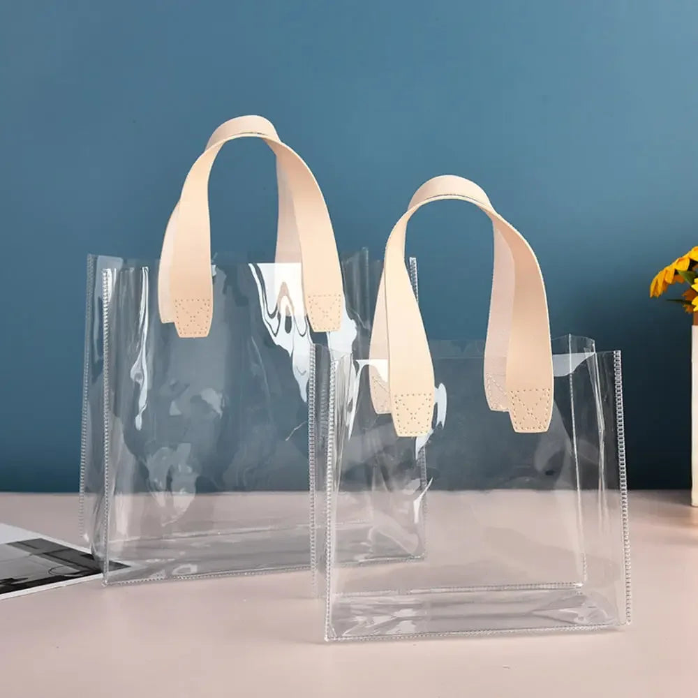 New Fashion Transparent Bag Women Bag Luxury Handbag Fashion Pvc Clear Bag High Quality Handbags Feminina Bucket Crossbody 2024 Oasis Select 2-Beige-S Other