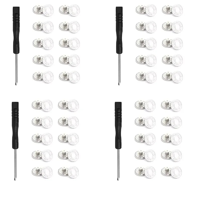 10/20/30/40pcs Adjustable Jean Buttons Replacement Metal Jeans Buttons No Sew Removable For Jeans Pants Bags Denim Clothing Oasis Select 40pcs B