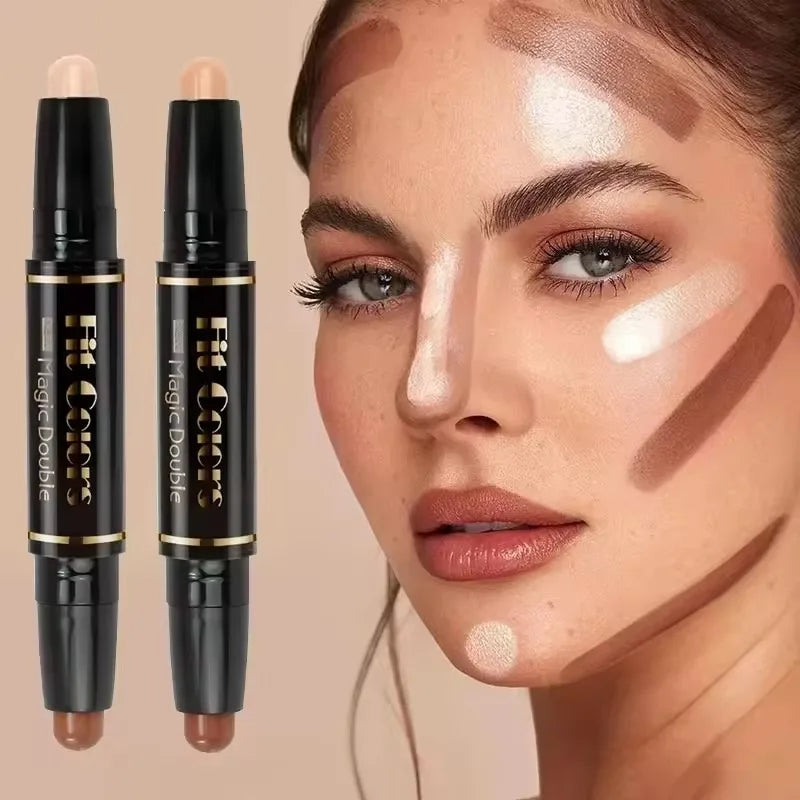 Double-Head Highlighter & Concealer Contour Stick – Waterproof